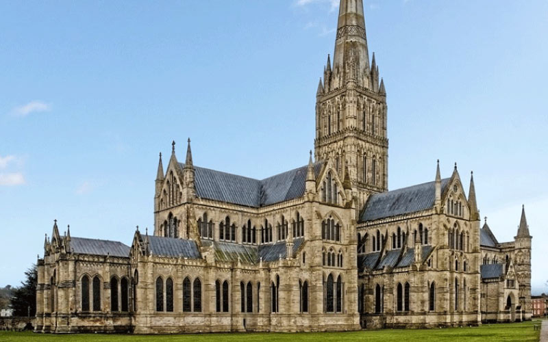 Salisbury Cathedral Gothic architecture with tallest spire in UK