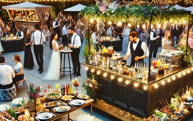 Top-rated food catering and mobile bar set up for events in London.